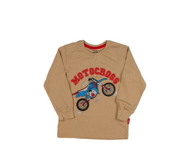 Hnědé triko s motorkou 