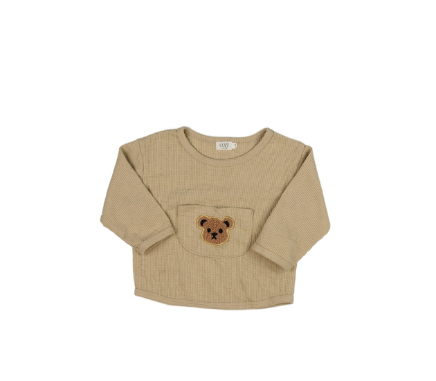 Hnědé triko s medvědem 