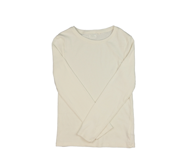 Krémové žebrované triko Next