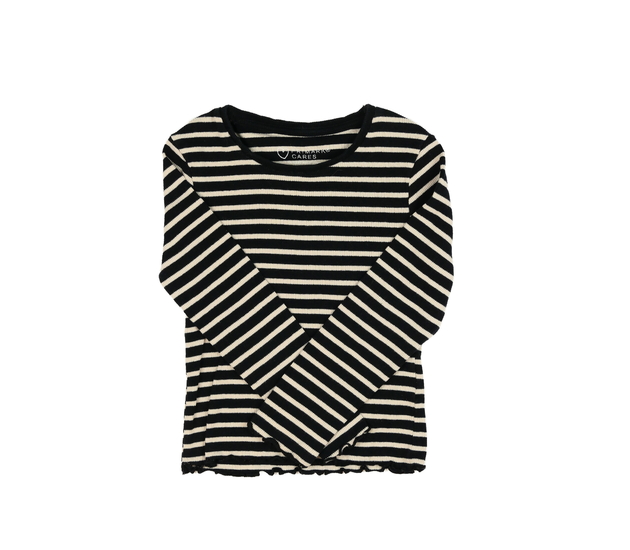 Černo-krémové žebrované triko Primark 