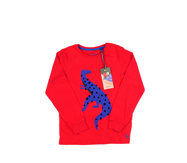 Nové červené triko s dinosaurem Joules 