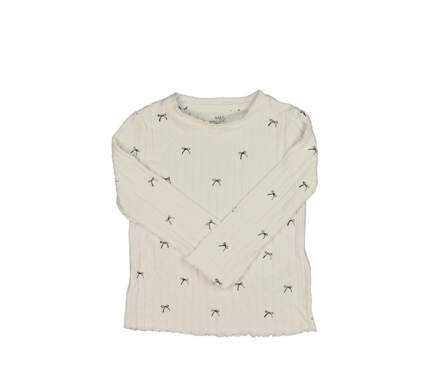 Krémové triko s mašličkami M&S