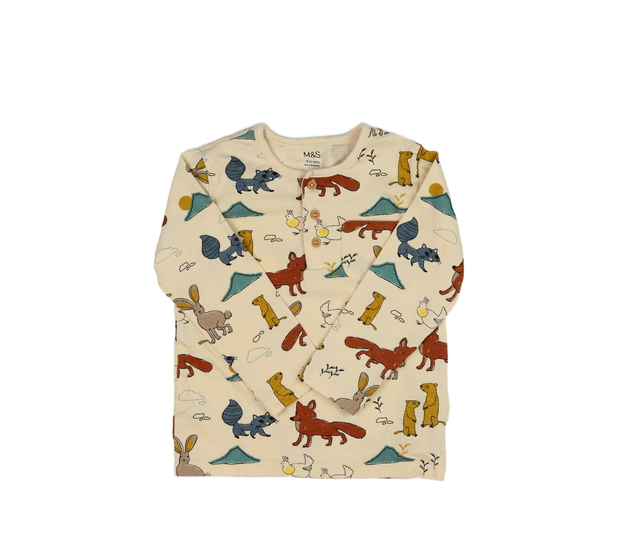 Světle hnědé triko se zvířátky M&S