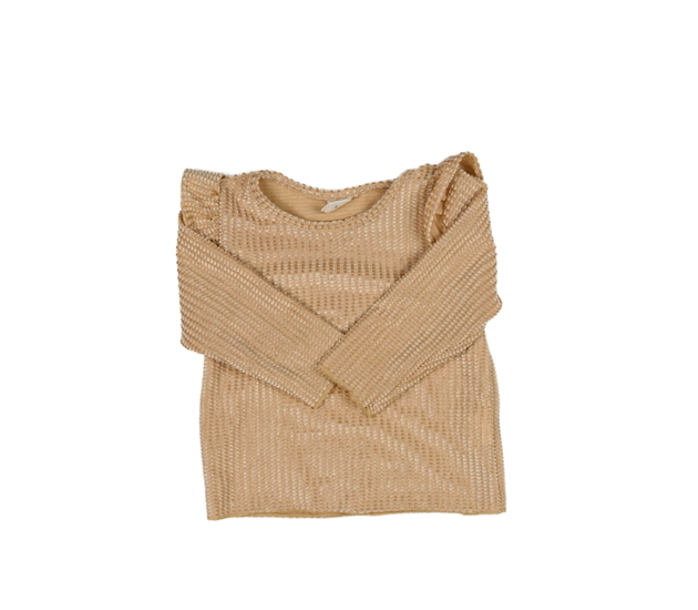 Hnědé triko s volánky 