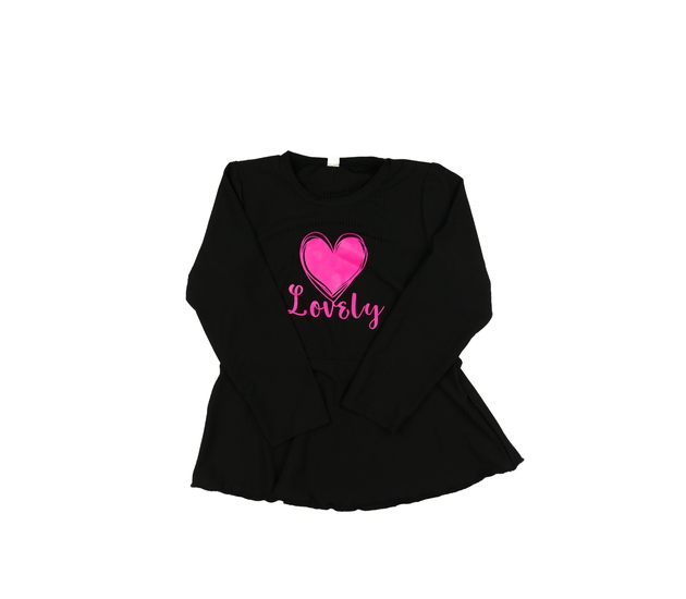 Červené delší triko se srdcem 