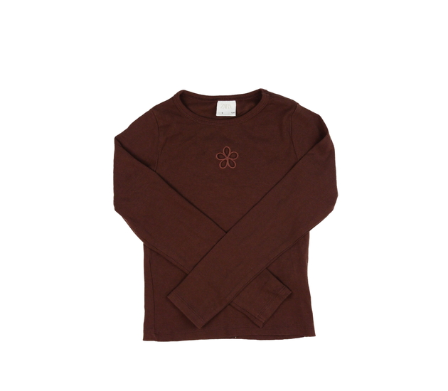 Hnědé žebrované kratší triko Zara