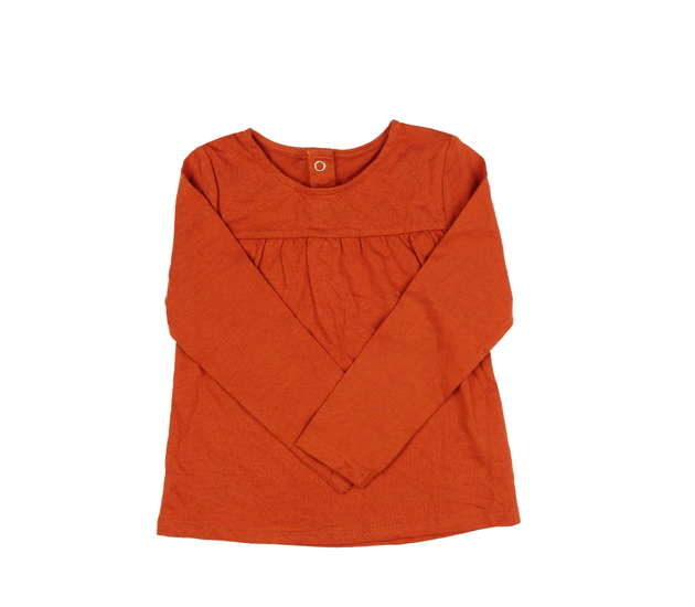 Hnědé triko s nabíráním na hrudi Tu