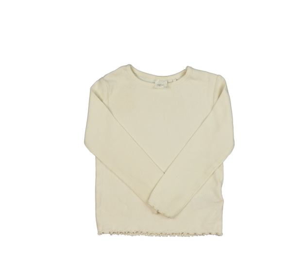 Krémové žebrované triko Next