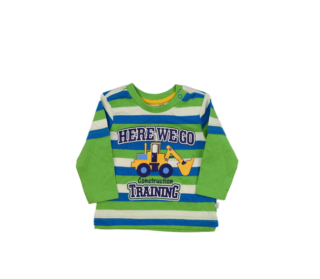 Pruhované triko s bagrem