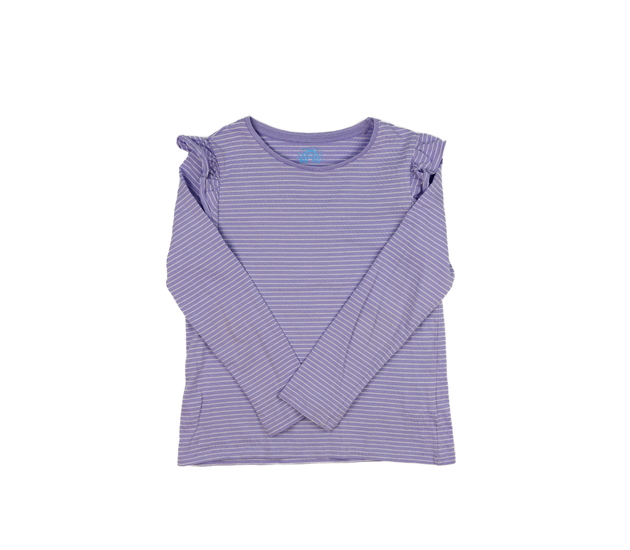 Fialové pruhované triko s volánky F&F