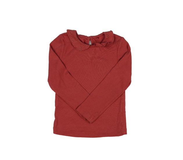 Červené žebrované triko s límečkem George