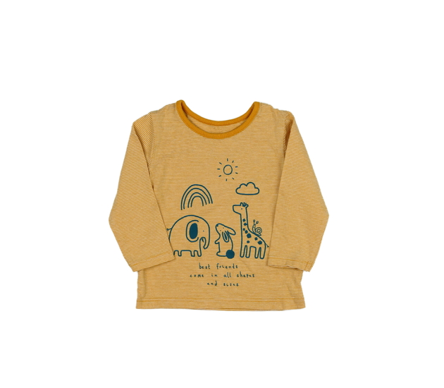 Žluté pruhované triko se zvířátky George