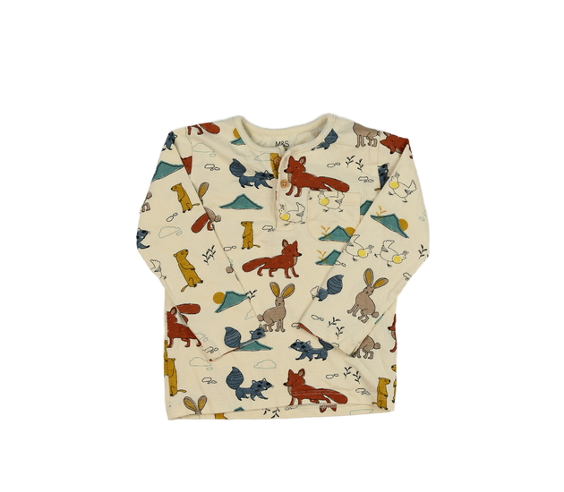 Světle hnědé triko se zvířátky M&S