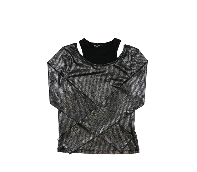 Černo-šedý crop top George