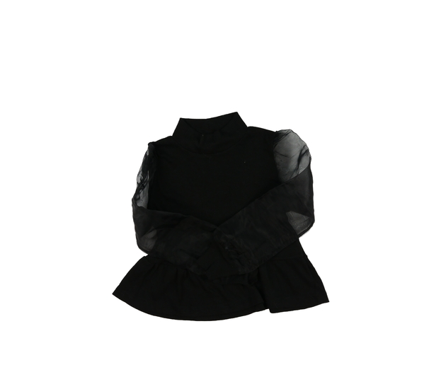 Černé triko s průhlednými rukávy 