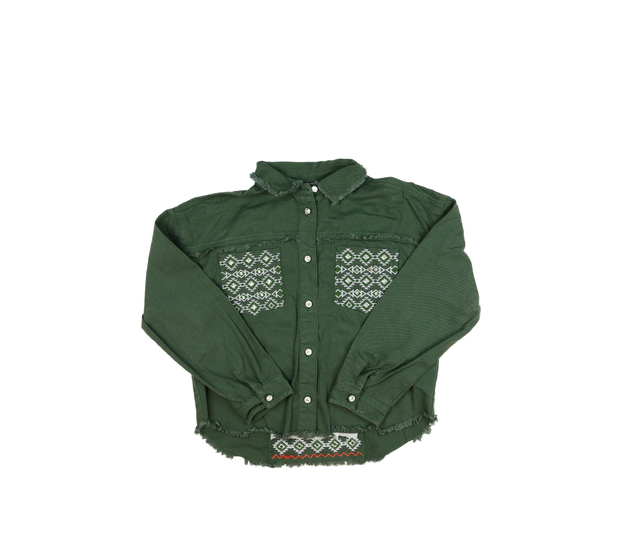 Zelená zdobná riflová košile River Island 