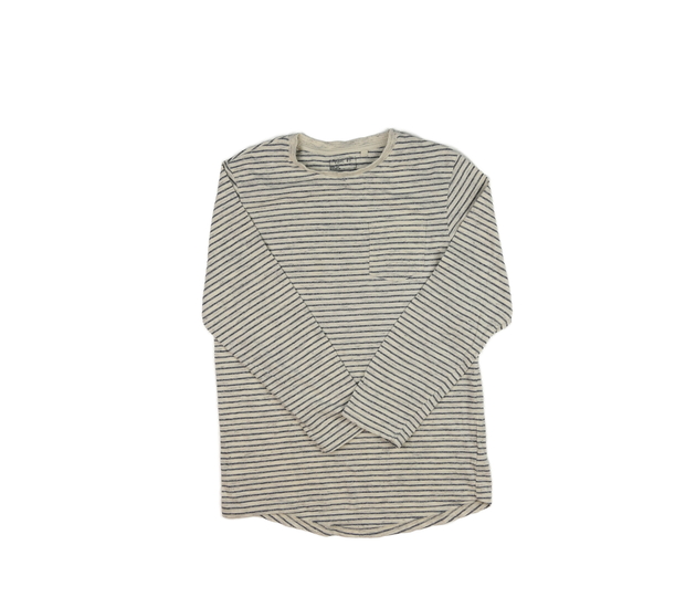 Bílé triko s modrými pruhy a kapsou Next