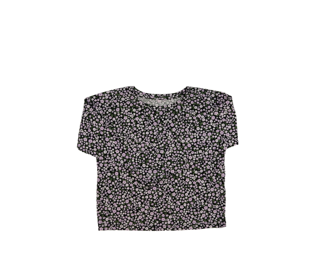 Černé kratší květinové triko Tu 
