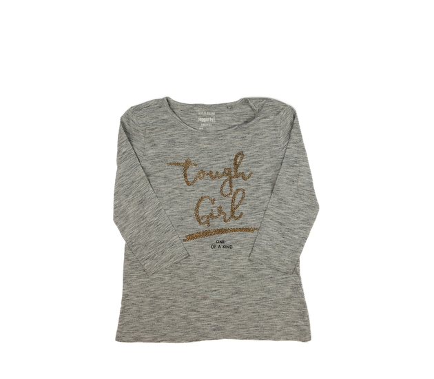 Šedé melírované triko s flitry 