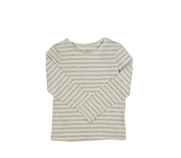 Bílo-šedé pruhované triko H&M