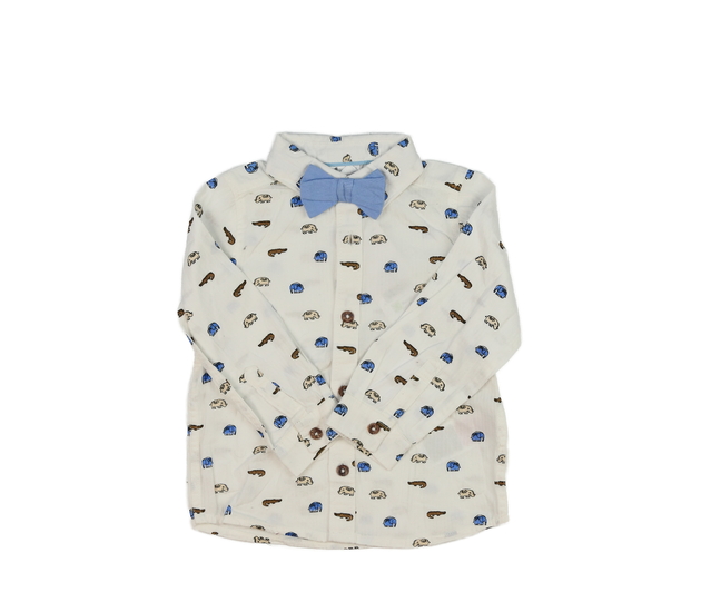 Nová bílá košile se zvířátky a motýlkem 