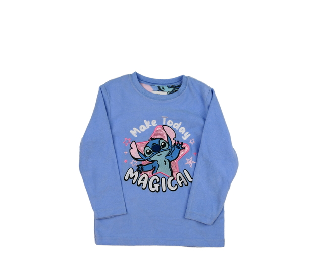 Modré teplé hebké domácí triko Stitch Primark 