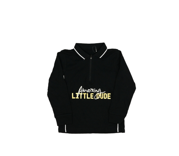 Černé triko s límečkem George