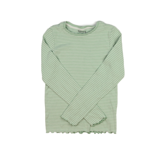 Zeleno-bílé pruhované žebrované triko Nutmeg