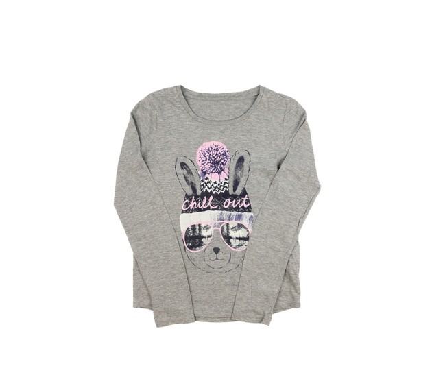 Šedé melírované triko se zvířátkem 