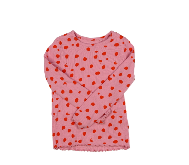 Růžové vzorované žebrované triko Next