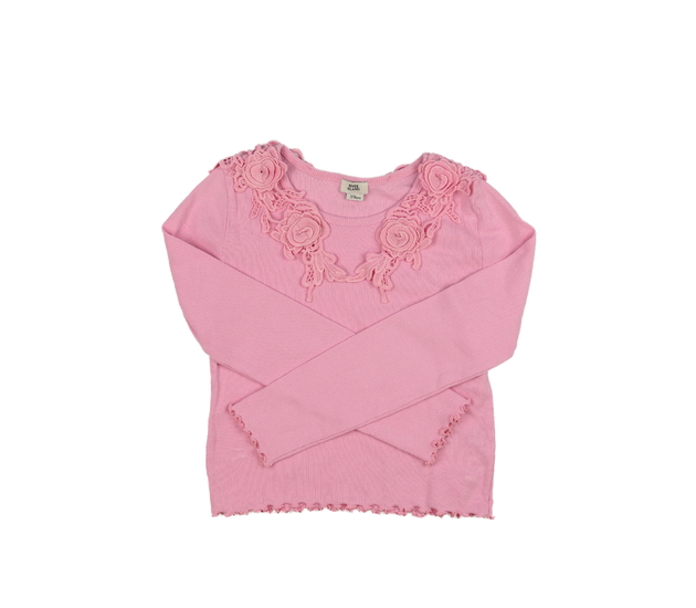 Růžové zdobné kratší triko River Island 