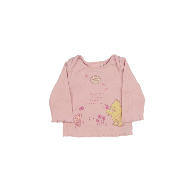Růžové žebrované triko Medvídek Pú Disney