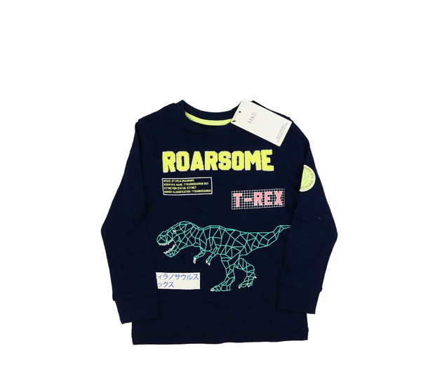 Nové tmavě modré triko s dinosaurem M&S