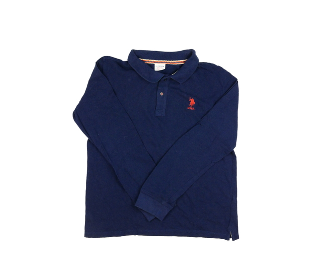 Tmavě modré triko s límečkem 