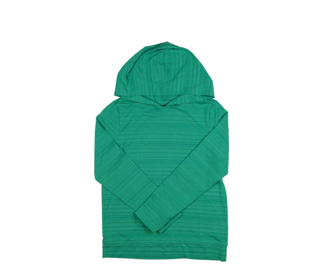 Zelené melírované slabé triko s kapucí 