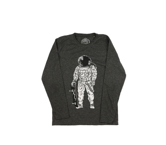 Šedé melírované vtipné triko 