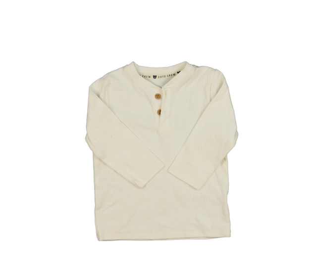 Bílé žebrované triko s knoflíčky George