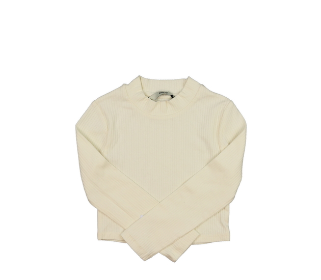 Krémový žebrovaný crop top George