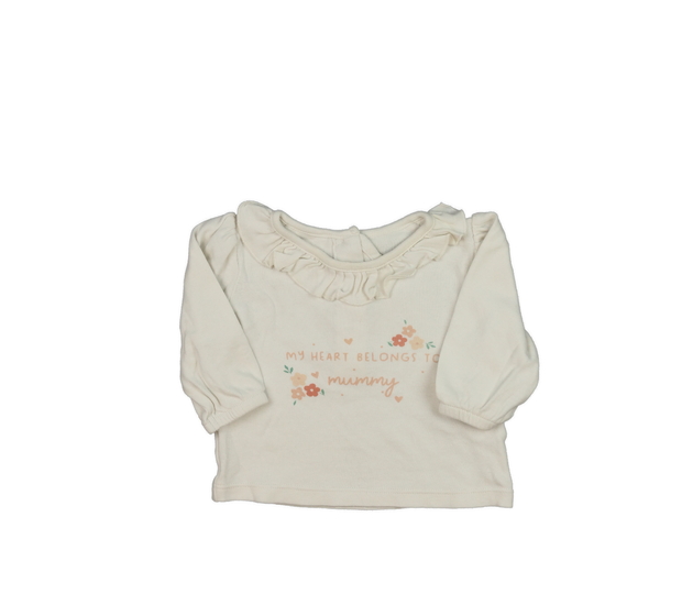 Krémové triko s límečkem