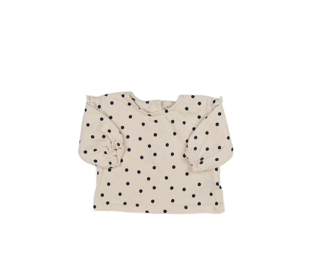 Krémové triko s volánky a puntíky M&S