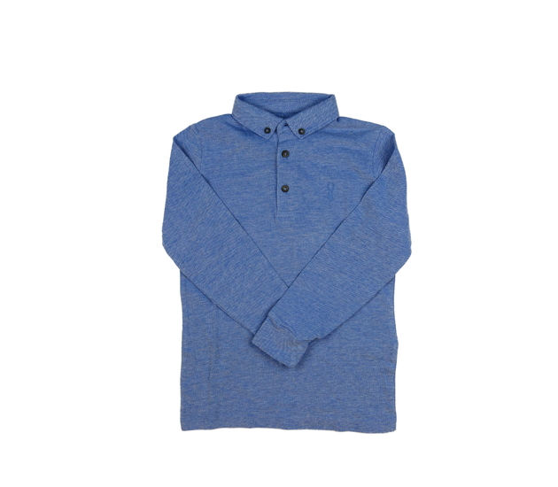 Modré melírované triko s límečkem Next