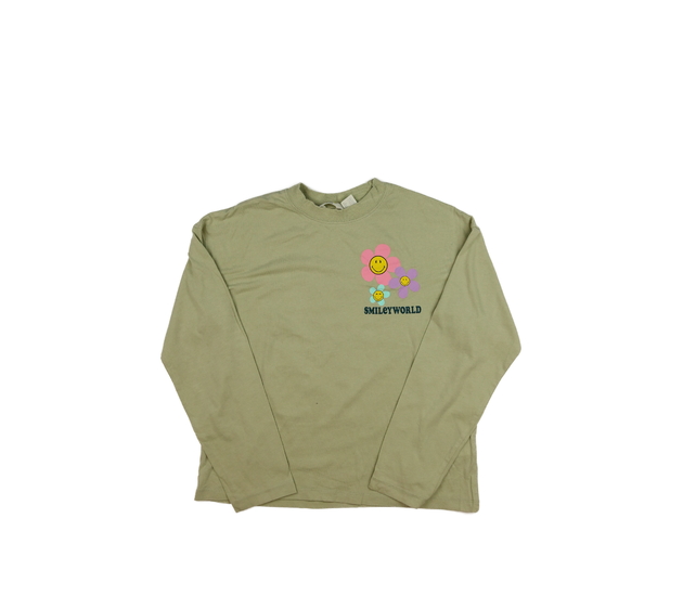 Zelené triko s květinami H&M