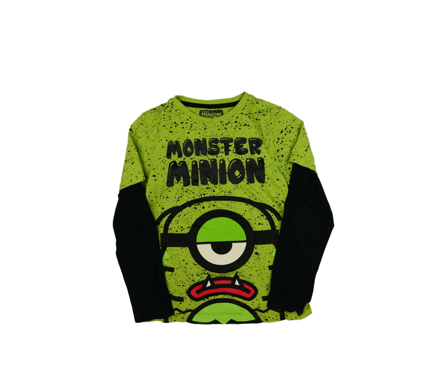 Zeleno-černé triko s příšerkou 