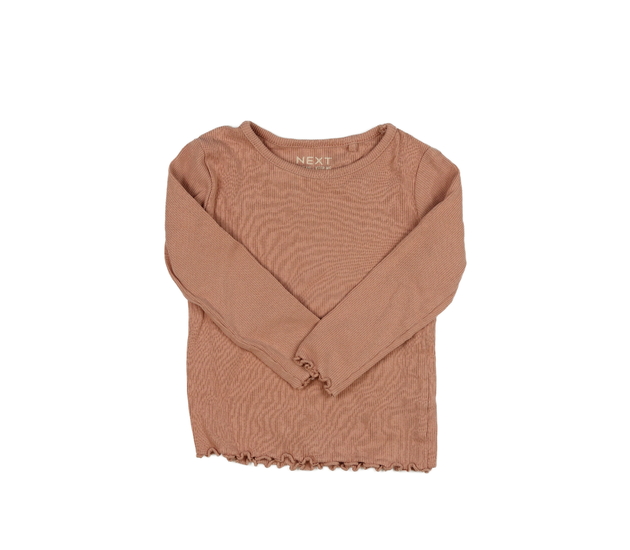 Růžové žebrované triko Next