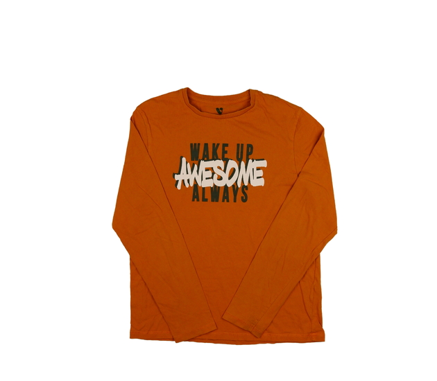 Hnědé triko s nápisy vel. 176