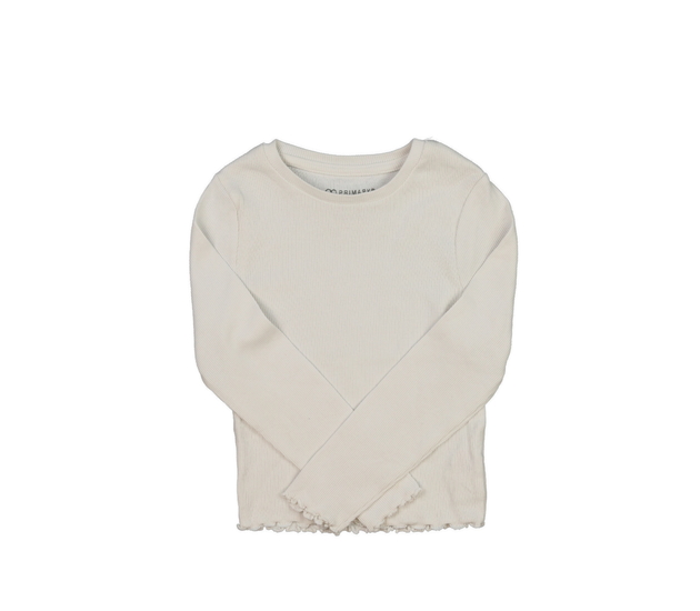 Krémové žebrované triko Primark 