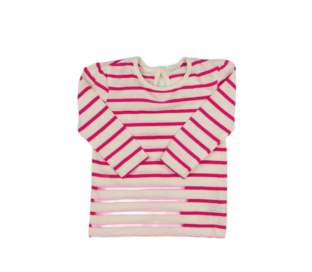 Bílé triko s růžovými pruhy F&F