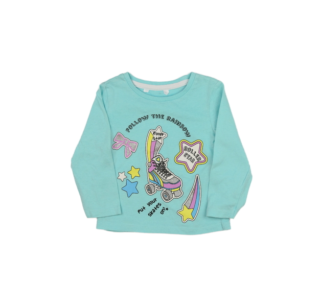 Modré roztomilé triko s obrázky 