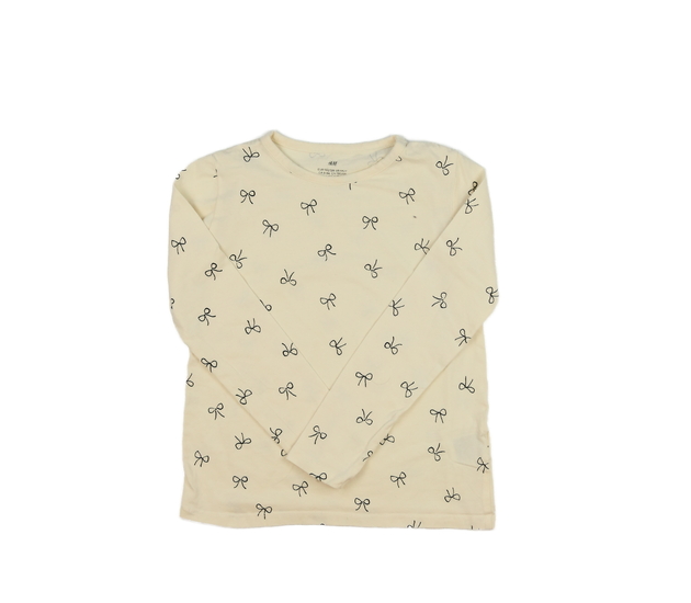 Krémové triko s mašličkami H&M