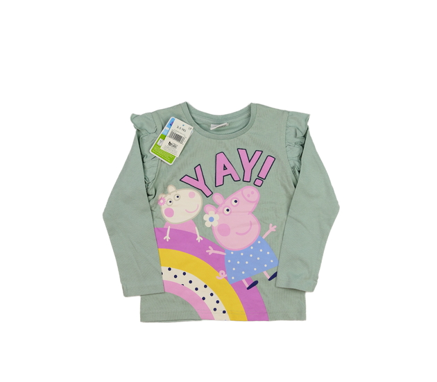 Nové zelené triko Prasátko Pepa s volánky 